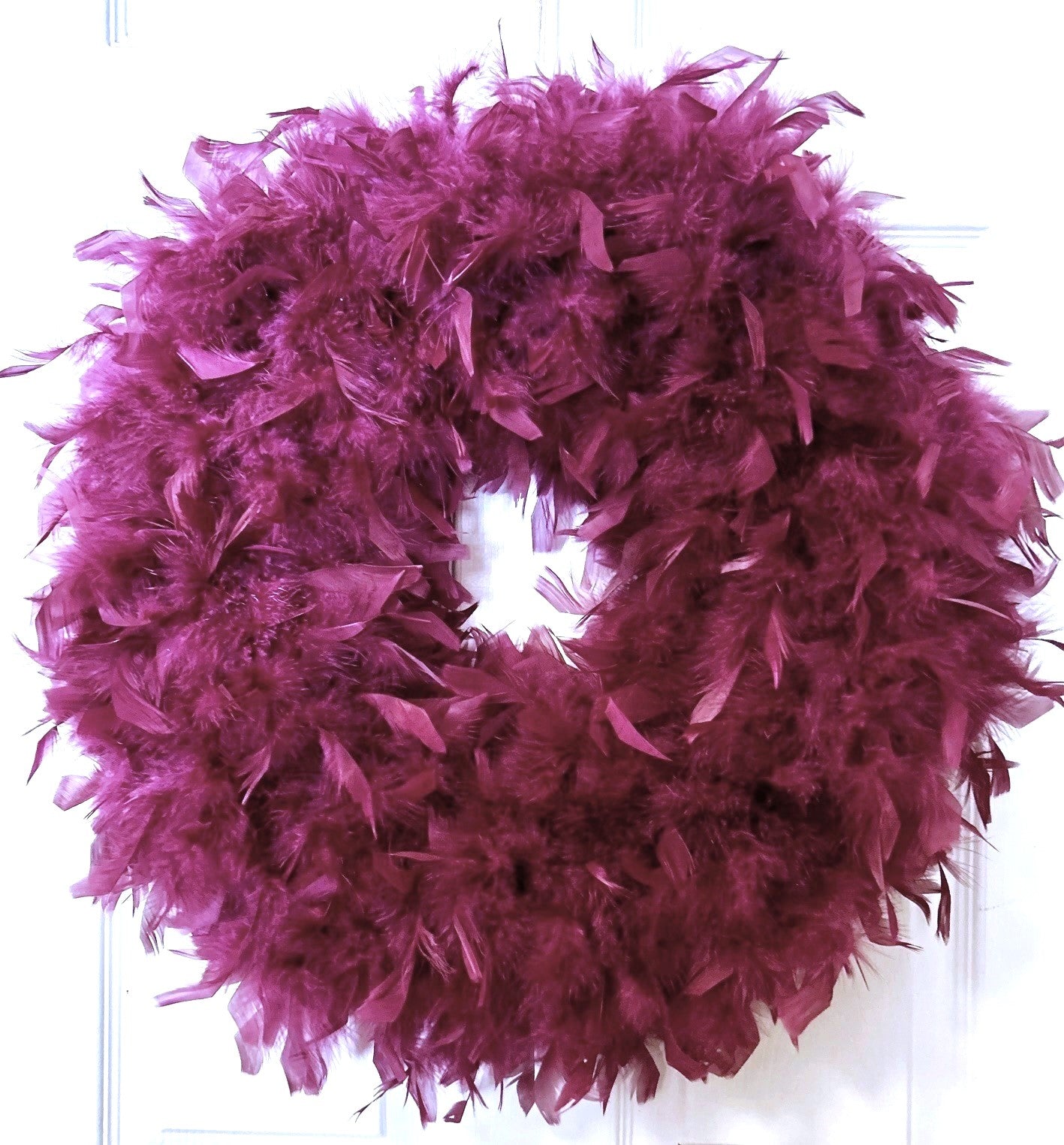 MAROON FEATHER popular DECORATOR WREATH