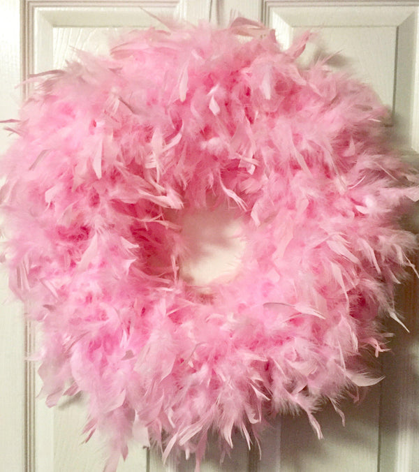 Candy Pink Feather Wreath
