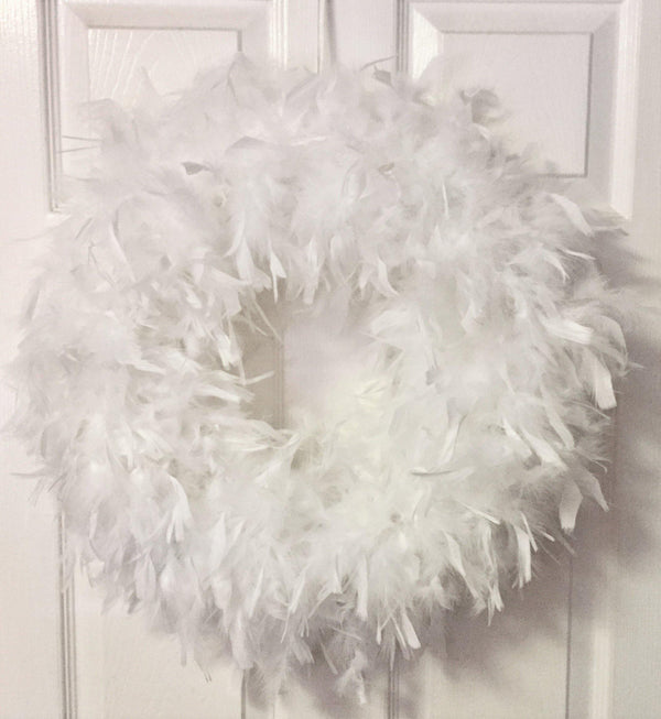 White Feather Wreath