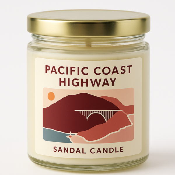 Pacific Coast Highway – Scented Candle, 9 oz Jar, Cedar, Smoke & Spiced Orange