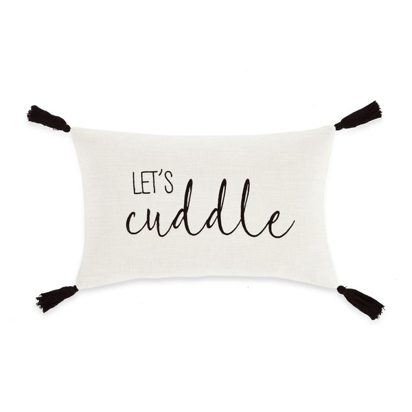 Let's Cuddle Script Decorative Throw Pillow Cover