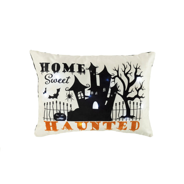 Sweet Haunted Home LED Decorative Throw Pillow