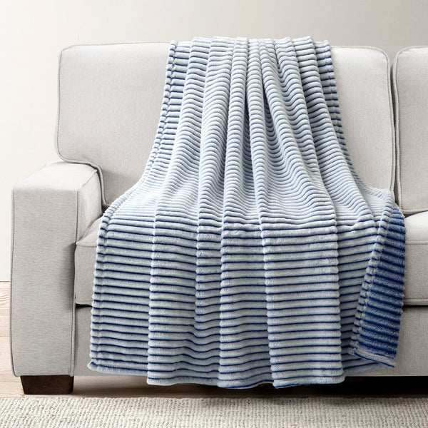 Super Cozy Ultra Soft Ribbed Faux Fur Throw Blanket