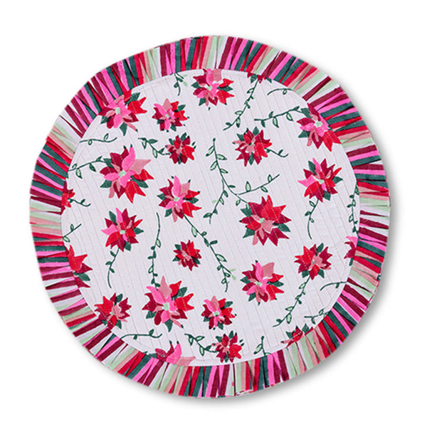 Poinsettia Placemats 4pc Set