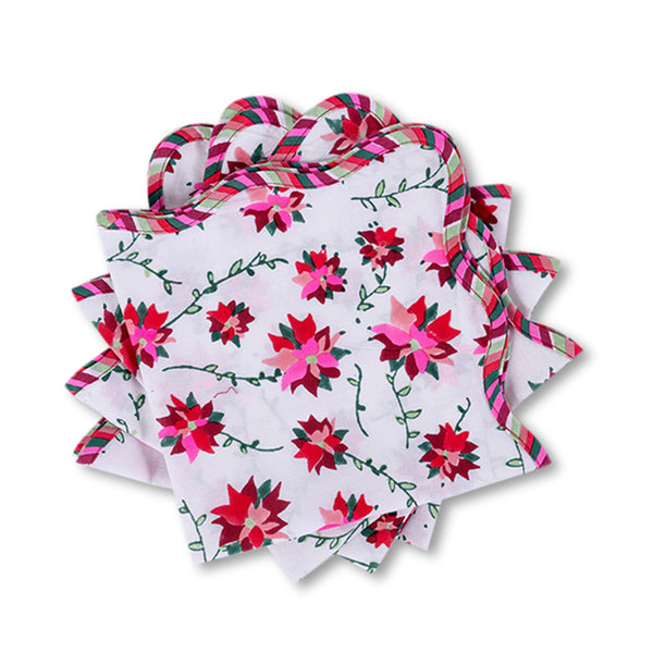 Poinsettia Napkins 4pc Set