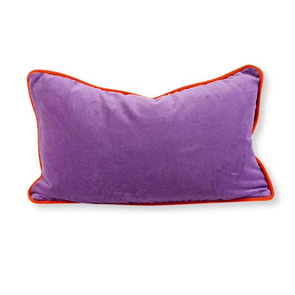 Charliss Velvet Lumbar Pillow - Lilac/Orange