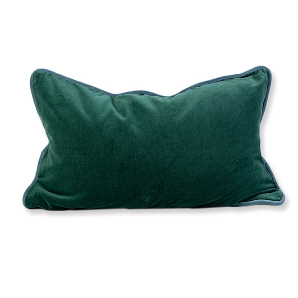 Charliss Velvet Lumbar Pillow - Green/Aqua