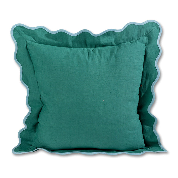 Darcy Linen Pillow - Green/Aqua