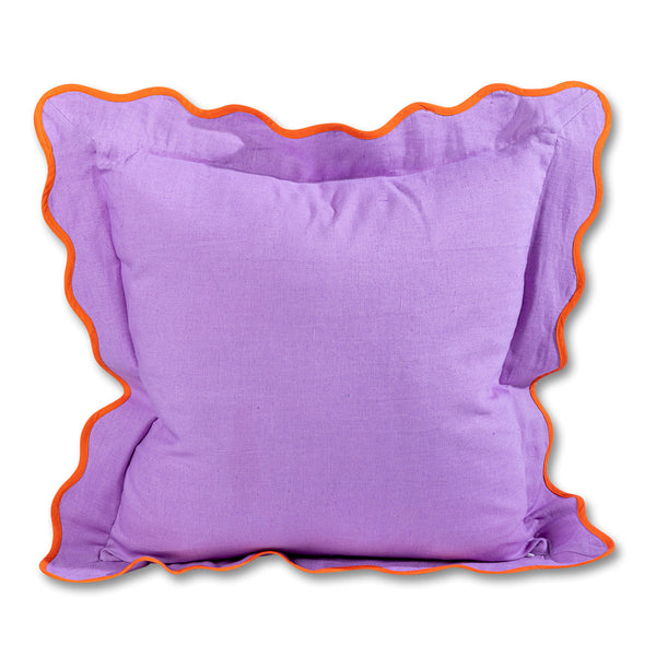 Darcy Linen Pillow - Lilac/Orange