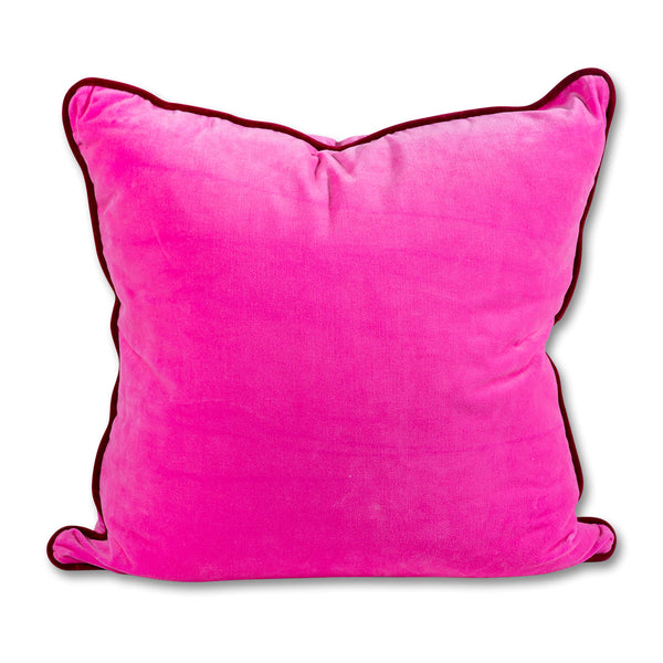 Charliss Velvet Pillow - Neon Pink/Wine