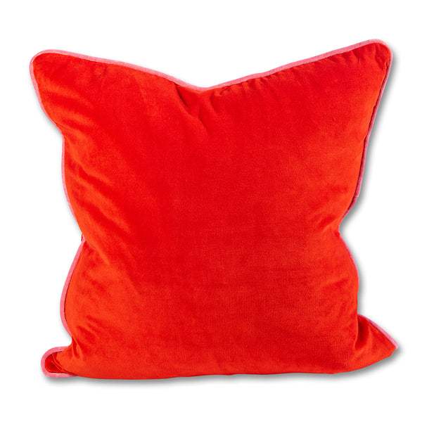 Charliss Velvet Pillow - Cherry/Light Pink