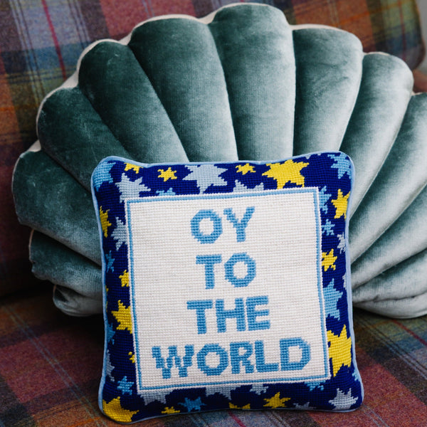 Oy Needlepoint Pillow