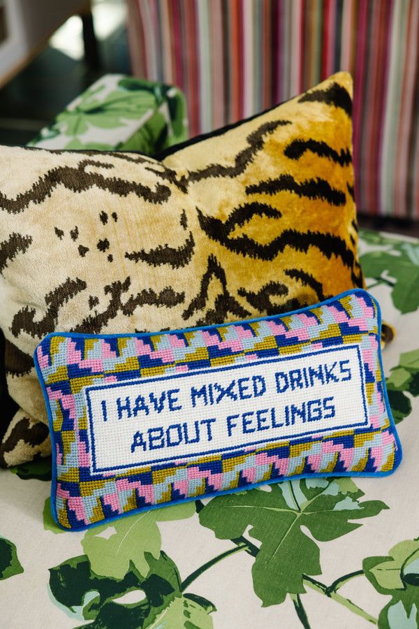 Mixed Drinks Needlepoint Pillow