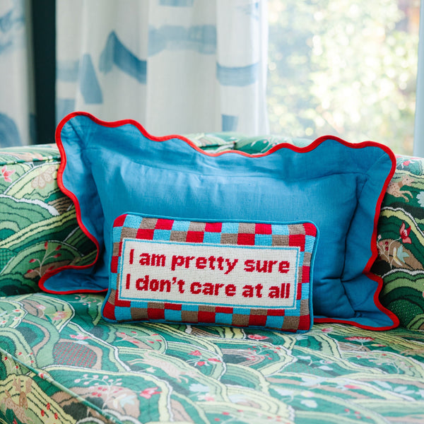 Don't Care Needlepoint Pillow