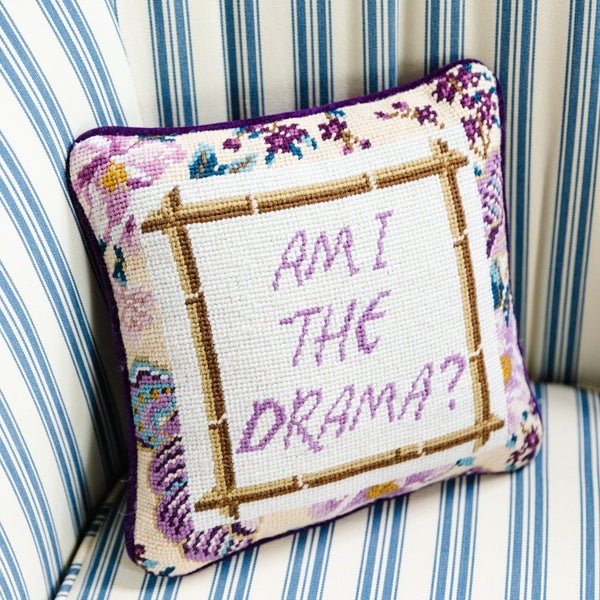 Drama Needlepoint Pillow