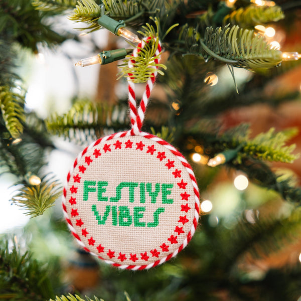 Needlepoint Ornament - Festive Vibes