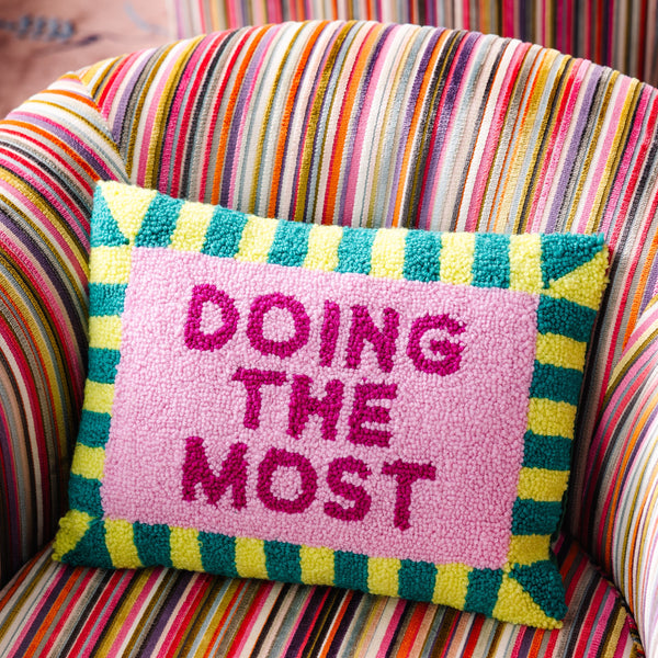 Doing the Most Hooked Throw Pillow
