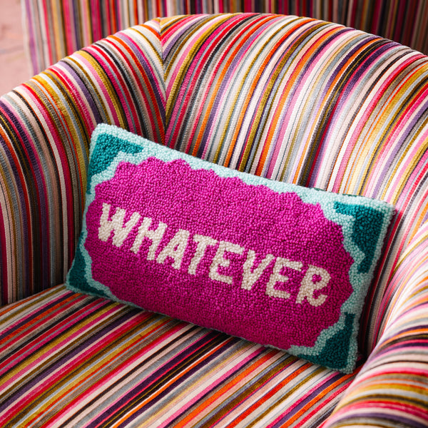 Whatever Hooked Throw Pillow