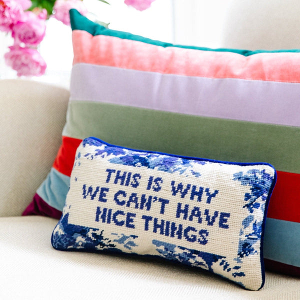 Nice Things Needlepoint Pillow