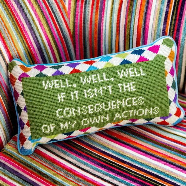 Well Well Well Needlepoint Pillow