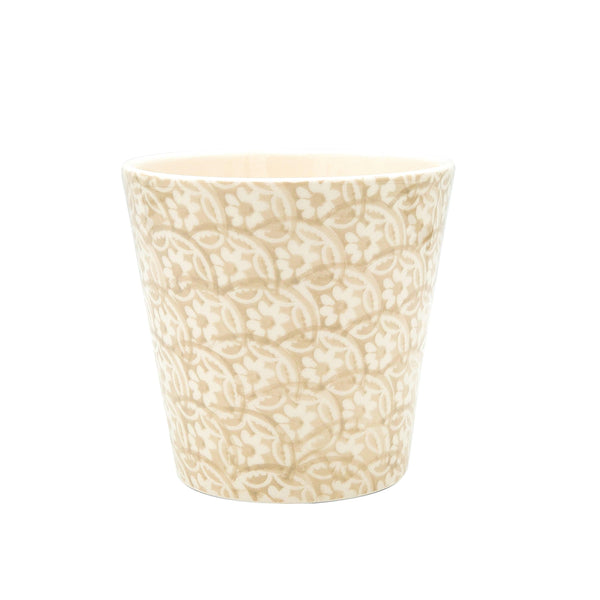Chloe Floral Accent Planter - Beige