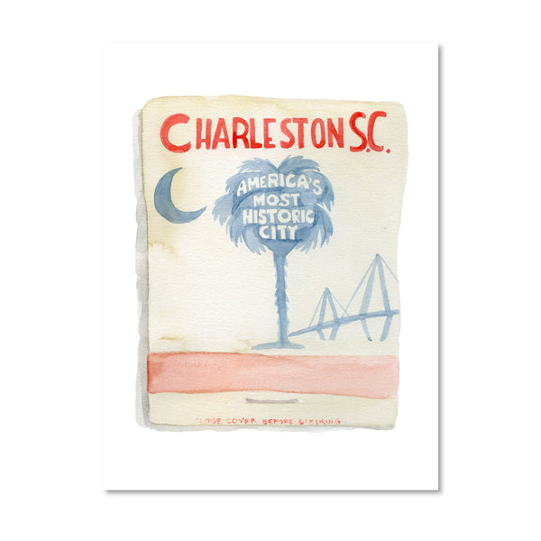 Charleston Matchbook Illustration Print