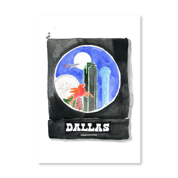 Dallas Matchbook Illustration Print