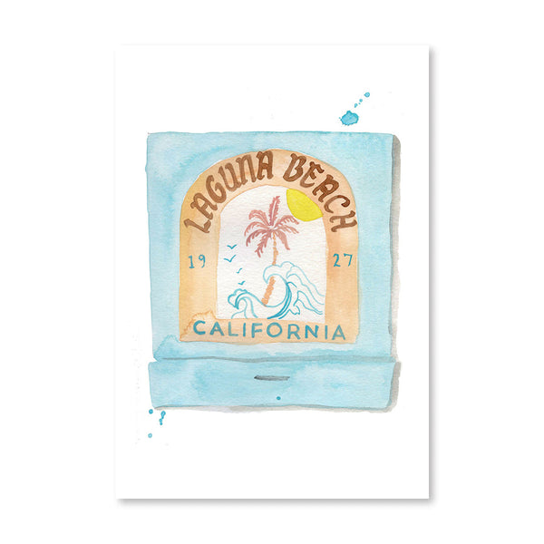 Laguna Beach Matchbook Illustration Print