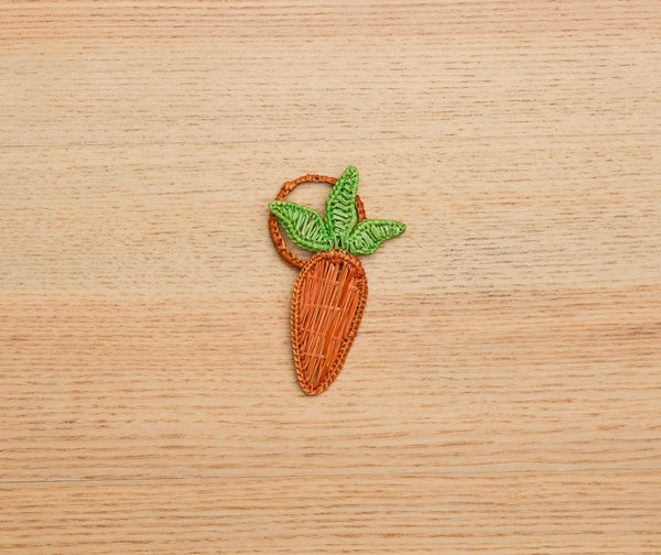 Carrot Napkin Ring – 3.5” Handwoven Iraca Palm – Artisan Spring Table Decor from Colombia