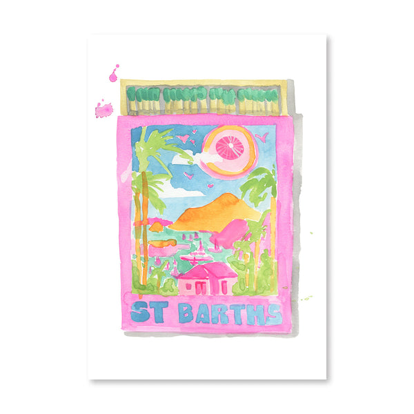 St. Barths Matchbook Illustration Print