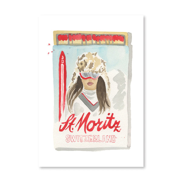 St. Moritz Matchbook Illustration Print