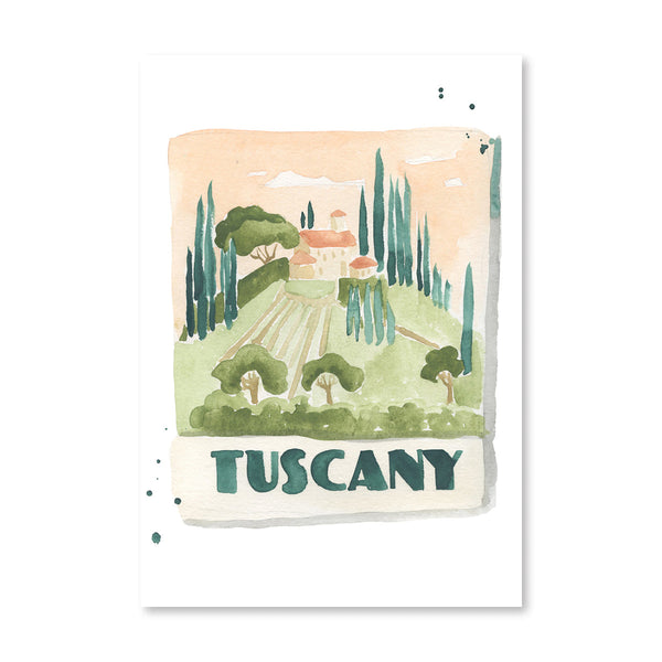 Tuscany Matchbook Illustration Print