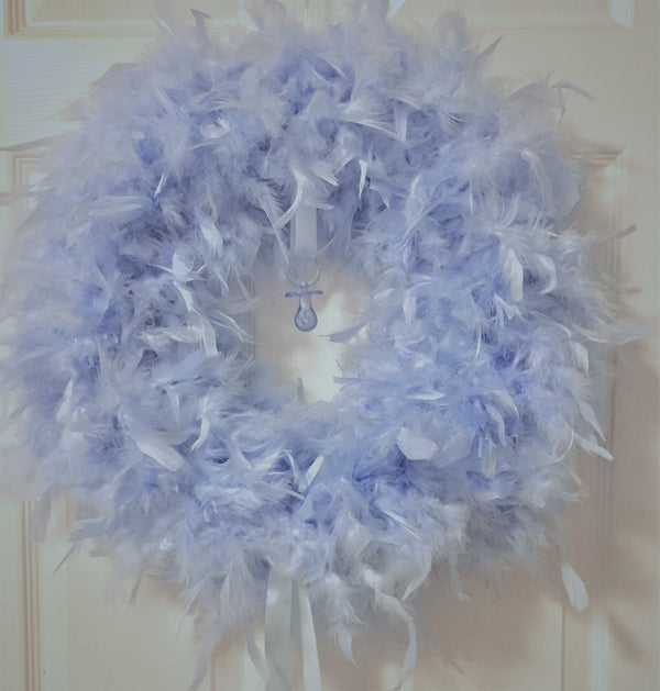 Baby Blue Feather Wreath