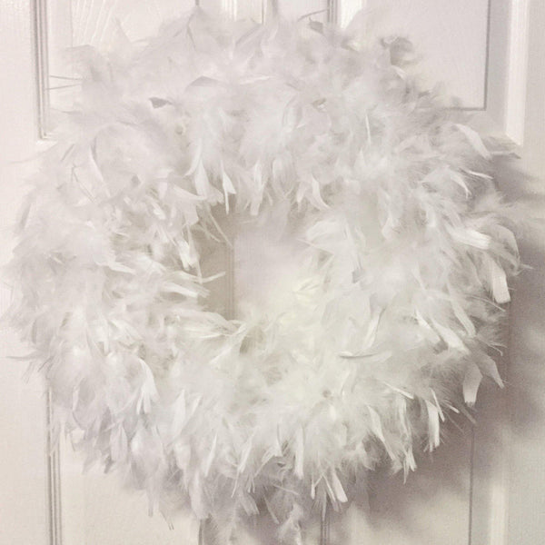 White Feather Wreath