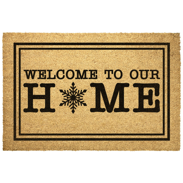 Welcome To Our Home Snowflake Door Mat Rug