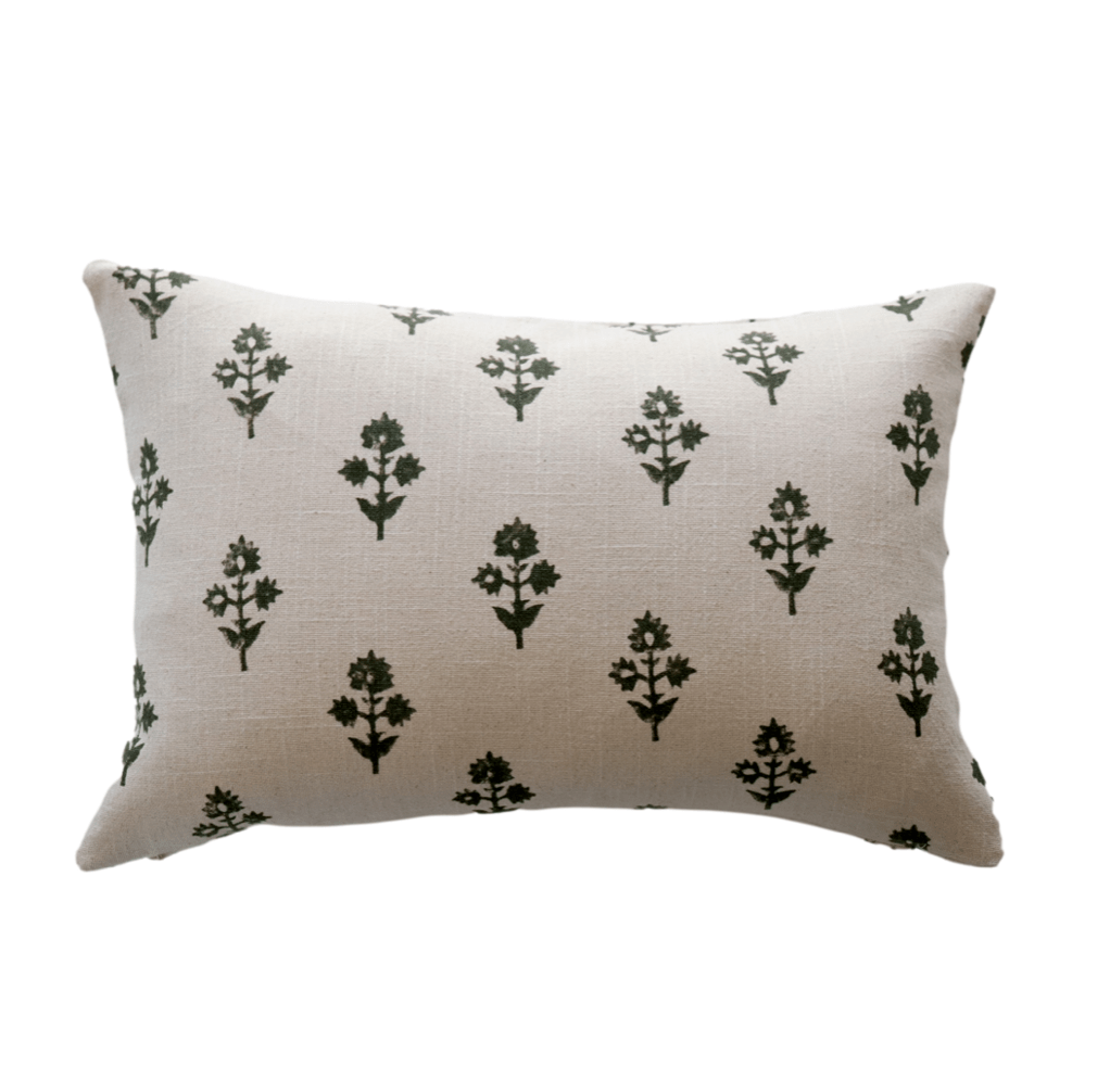 Aspen Floral Block Print Pillow Cover - Angelwreaths