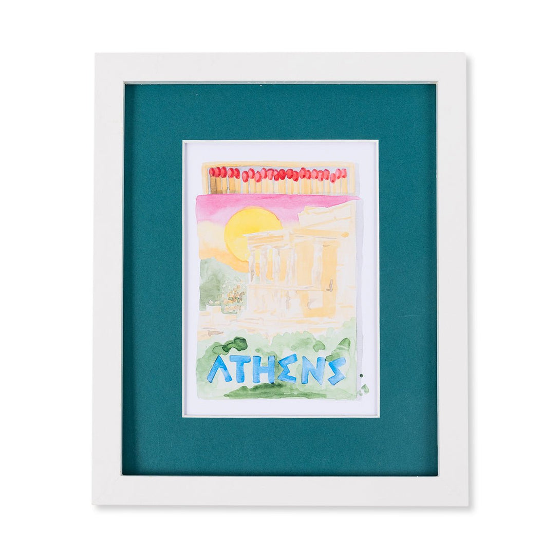 Athens Matchbook Illustration Print - Angelwreaths