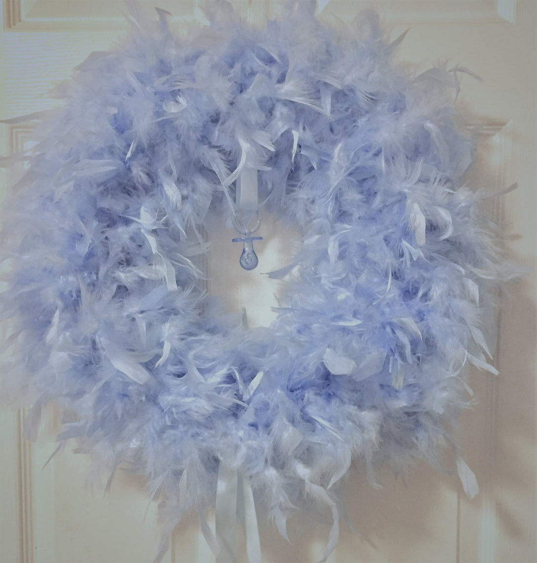 Baby Blue Feather Wreath - Angelwreaths