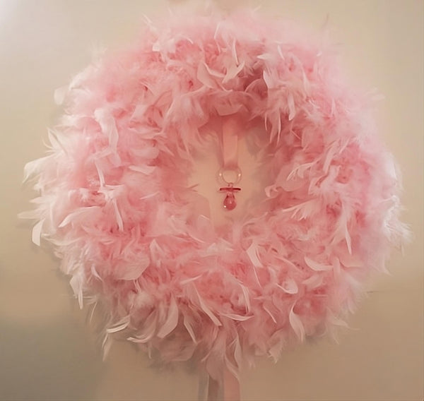 Baby Pink Feather Wreath