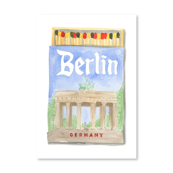 Berlin Matchbook Illustration Print - Angelwreaths