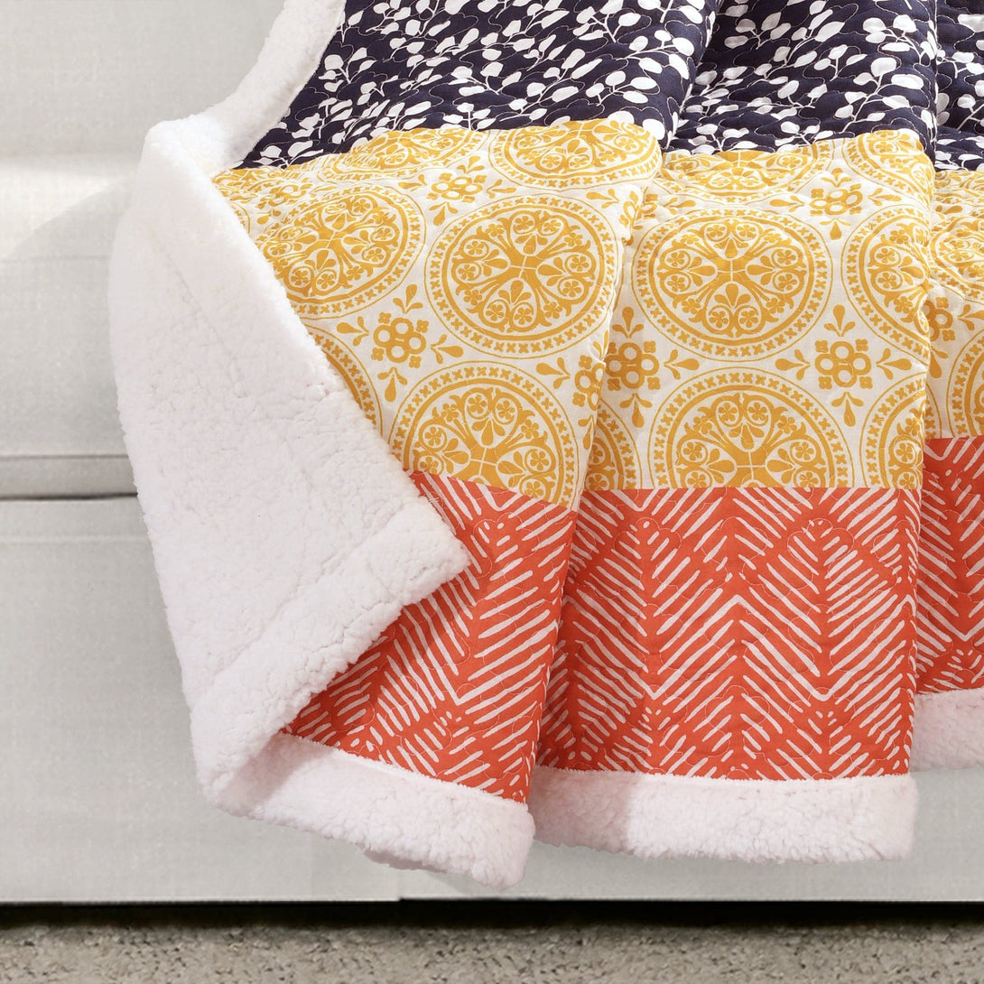 Bohemian Stripe Sherpa Throw Blanket - Angelwreaths