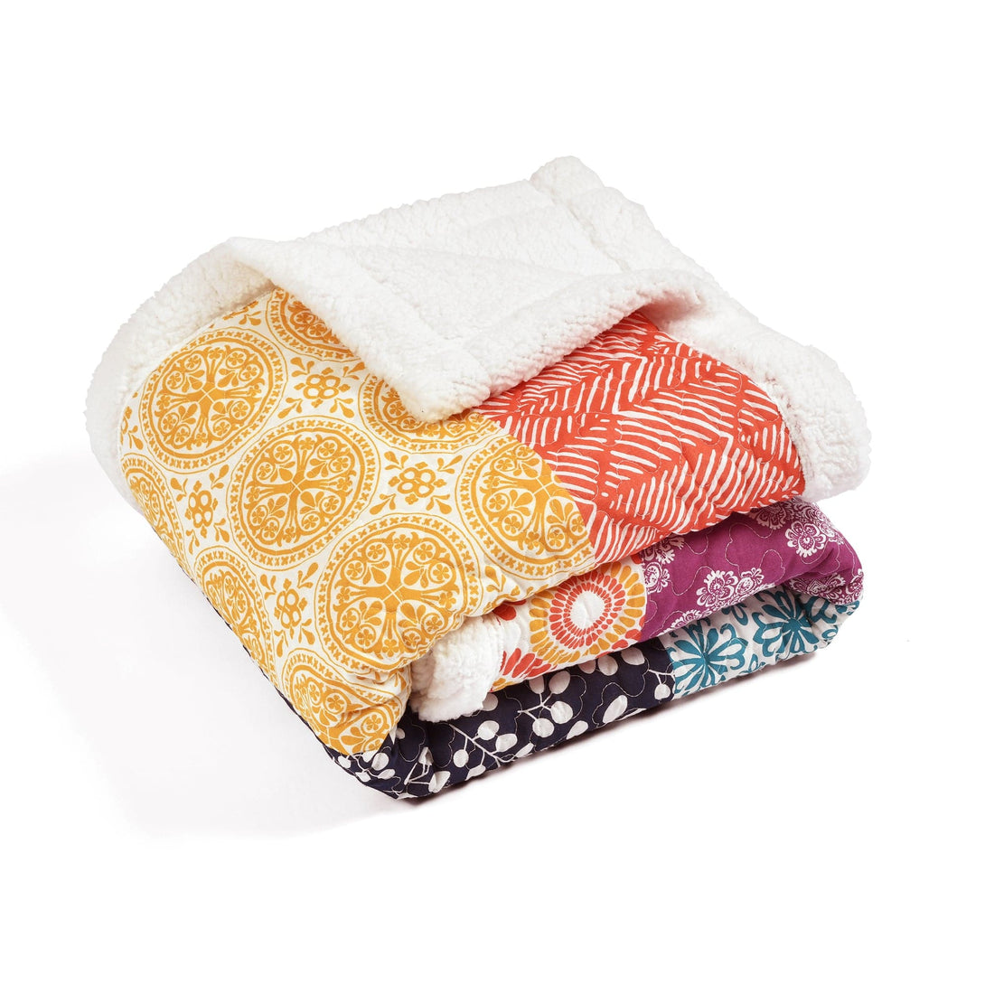 Bohemian Stripe Sherpa Throw Blanket - Angelwreaths