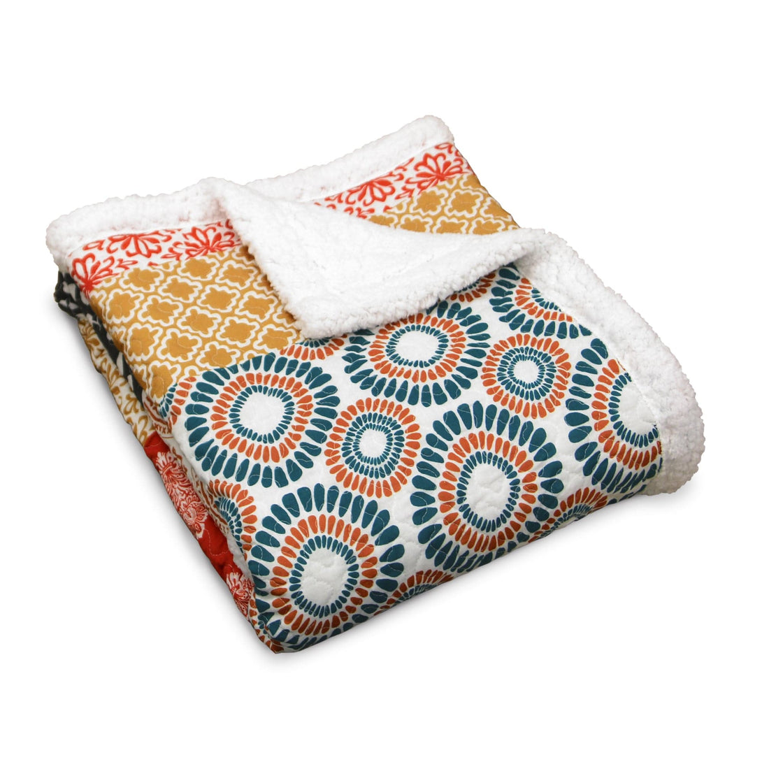 Bohemian Stripe Sherpa Throw Blanket - Angelwreaths