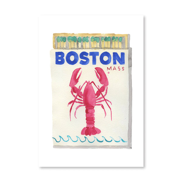 Boston Matchbook Illustration Print