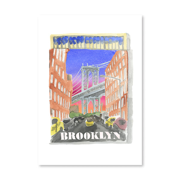 Brooklyn Matchbook Illustration Print