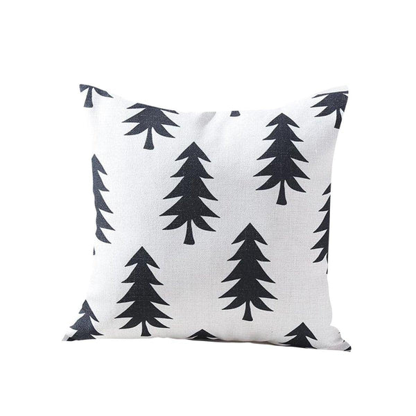 BW Christmas Tree Throw Pillow