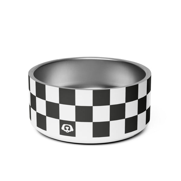 WUFORIA Checker Black & White 32oz Dog Bowl