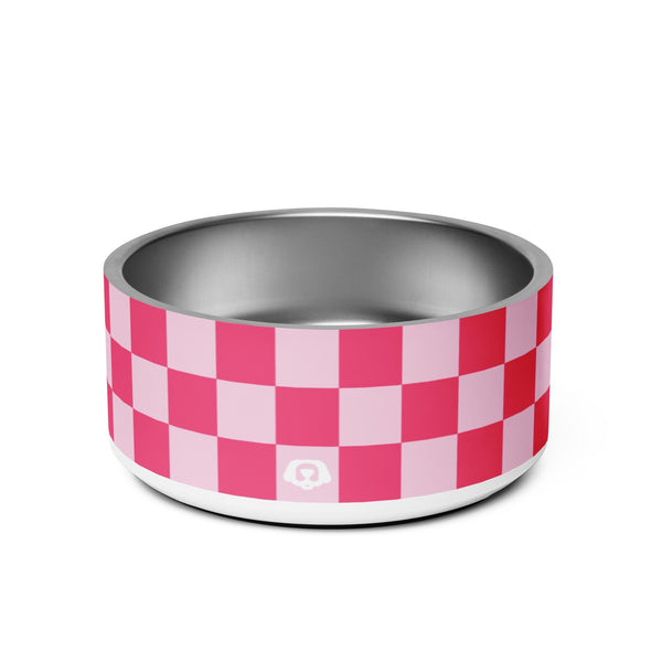 WUFORIA Checker Bubblegum Pink 32oz Dog Bowl