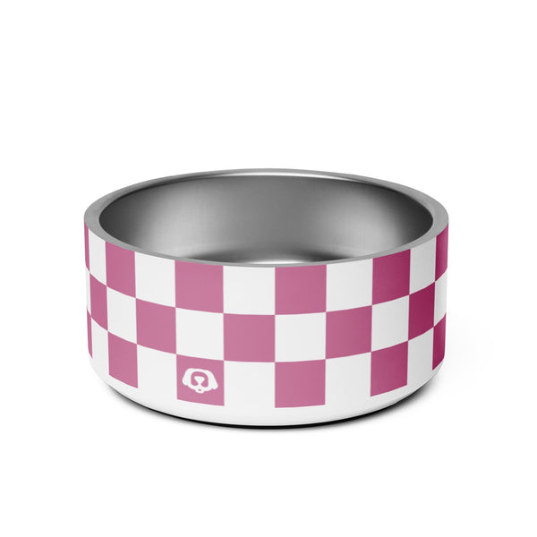 WUFORIA Checker Razzberry 32oz Dog Bowl