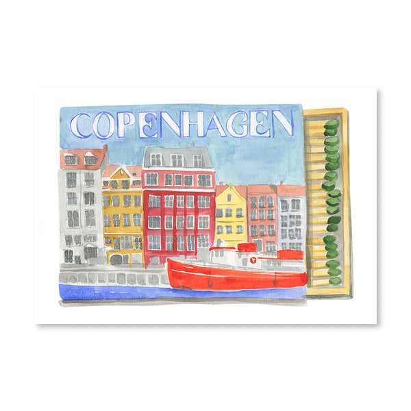 Copenhagen Matchbook Illustration Print